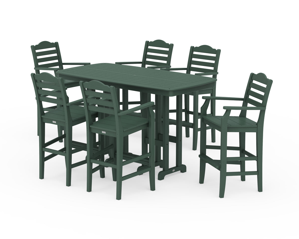 POLYWOOD Savannah Arm Chair 7-Piece Bar Set in Green