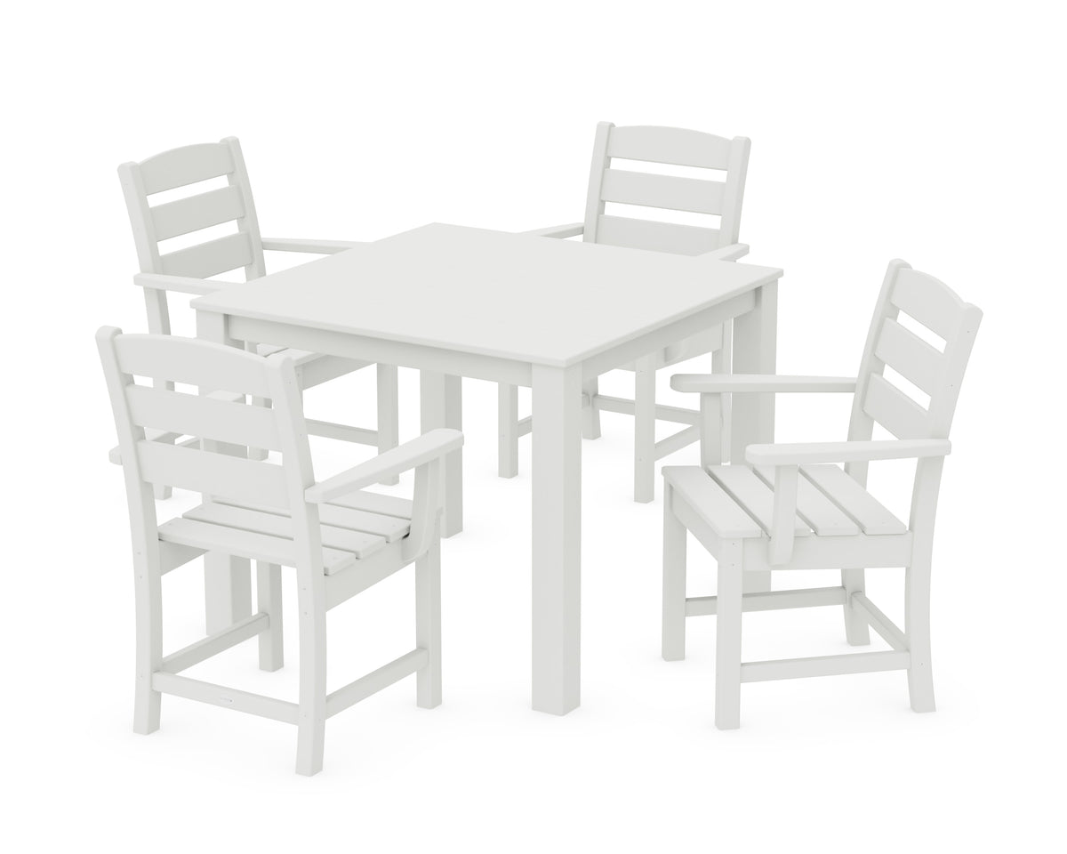 POLYWOOD Lakeside 5-Piece Parsons Dining Set in Vintage White