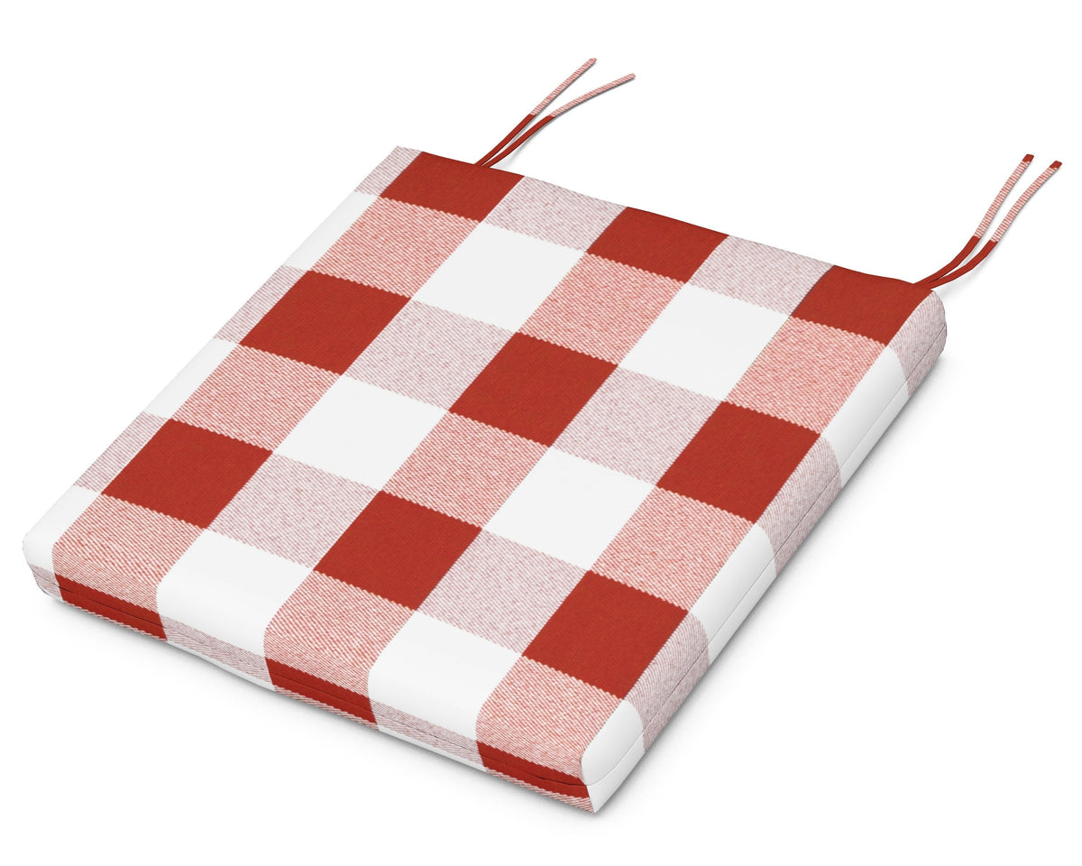 POLYWOOD Seat Cushion 17"D x 19"W x 2.5"H in Buffalo Plaid Crimson