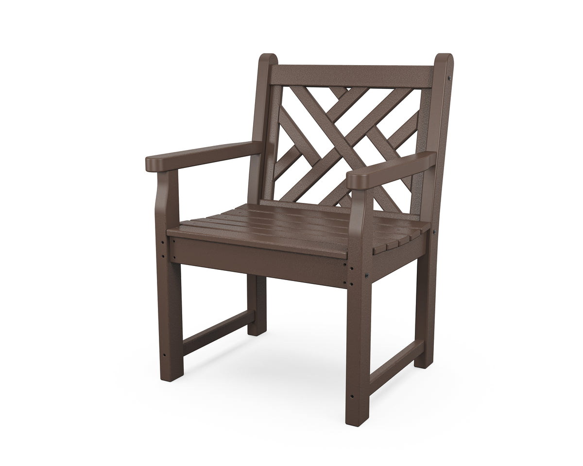 POLYWOOD Chippendale Garden Arm Chair in Mahogany