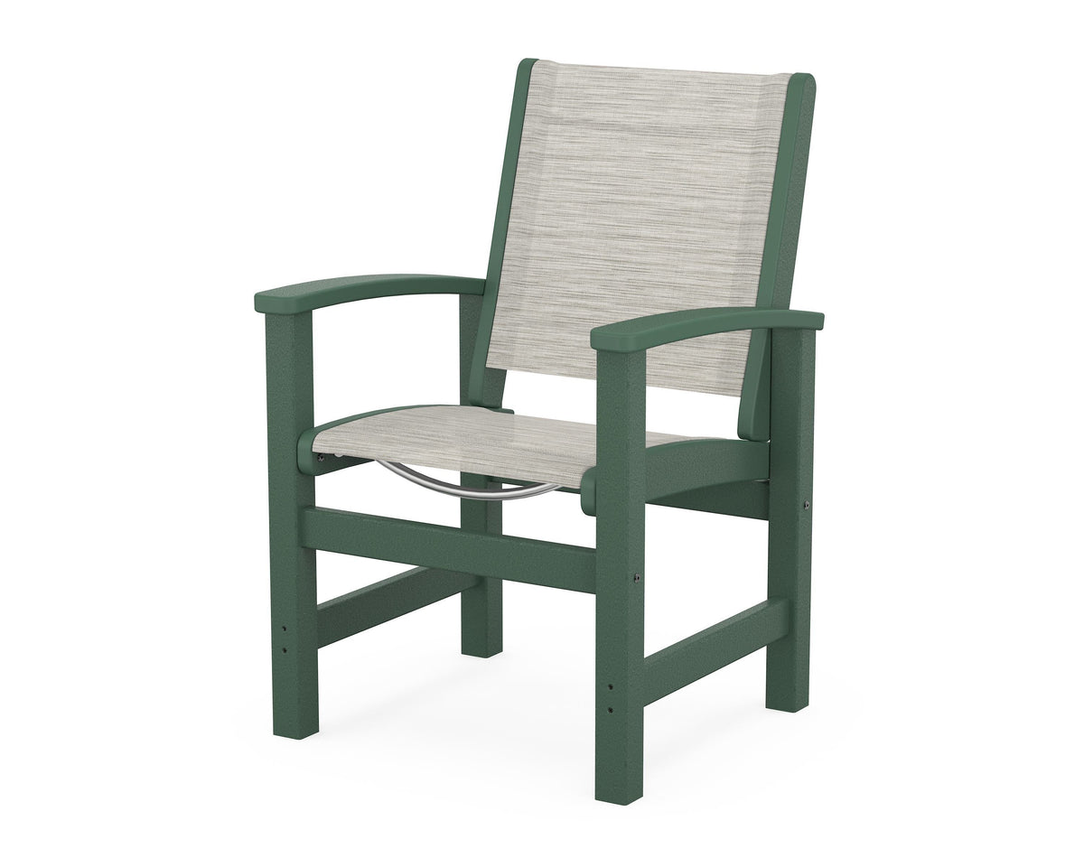 POLYWOOD Coastal Dining Chair in Green / Birch