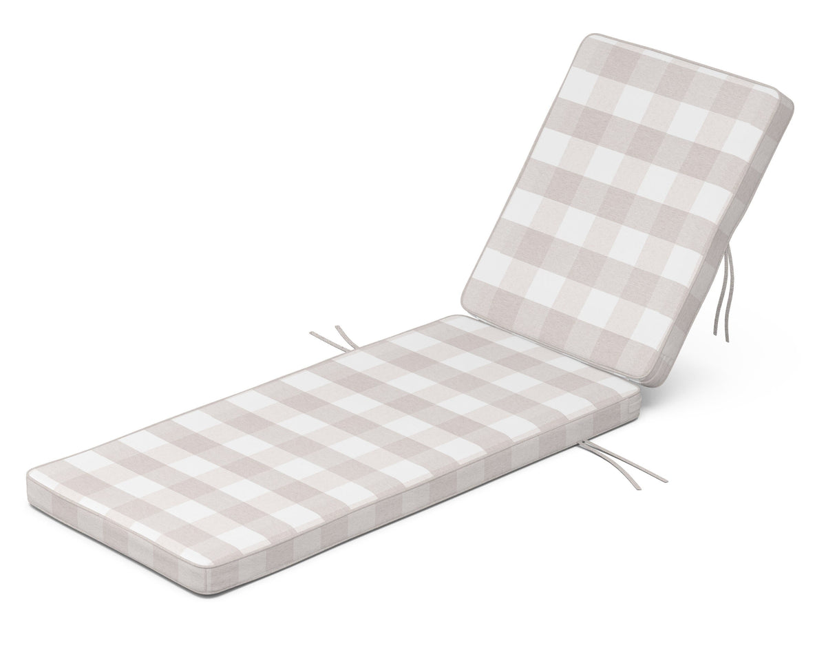 POLYWOOD Acadia Chaise Cushion in Buffalo Plaid Dune Burlap
