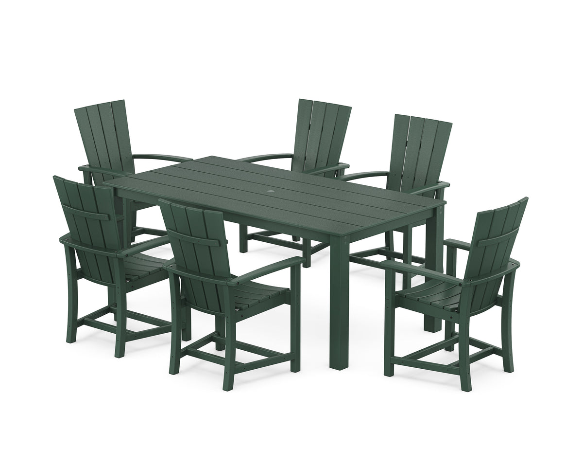 POLYWOOD Quattro 7-Piece Parsons Dining Set in Green