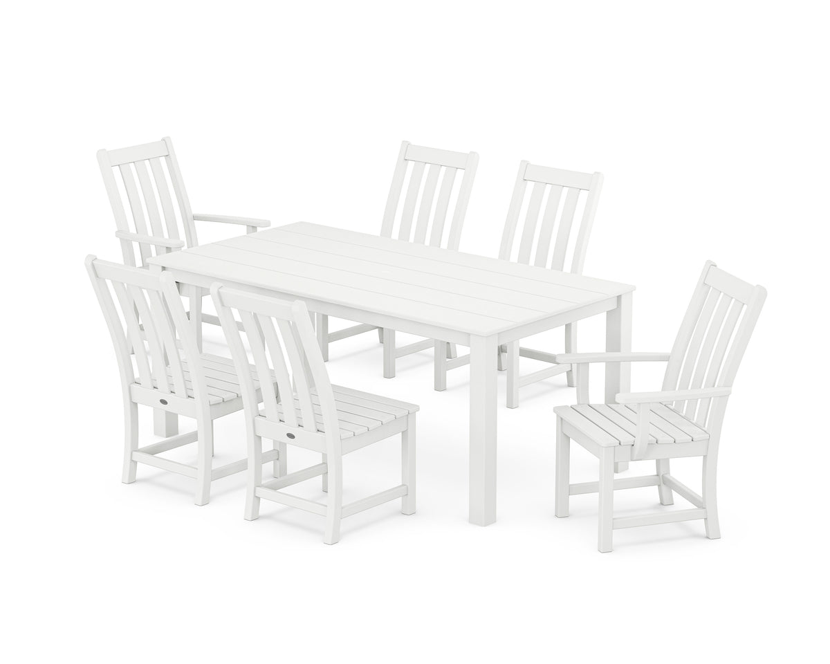 POLYWOOD Vineyard 7-Piece Parsons Dining Set in White
