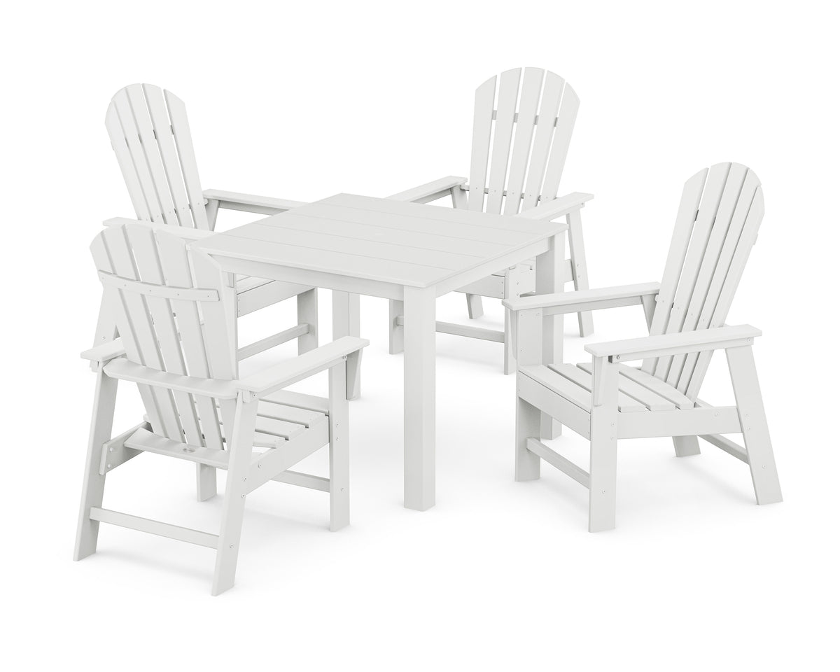 POLYWOOD South Beach Coast 5-Piece Parsons Dining Set in White