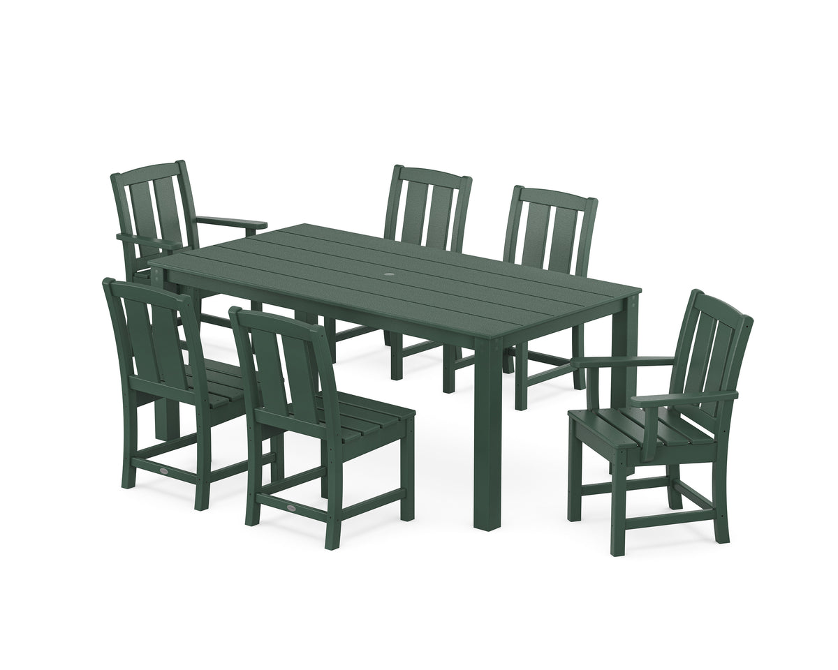 POLYWOOD Mission 7-Piece Parsons Dining Set in Green