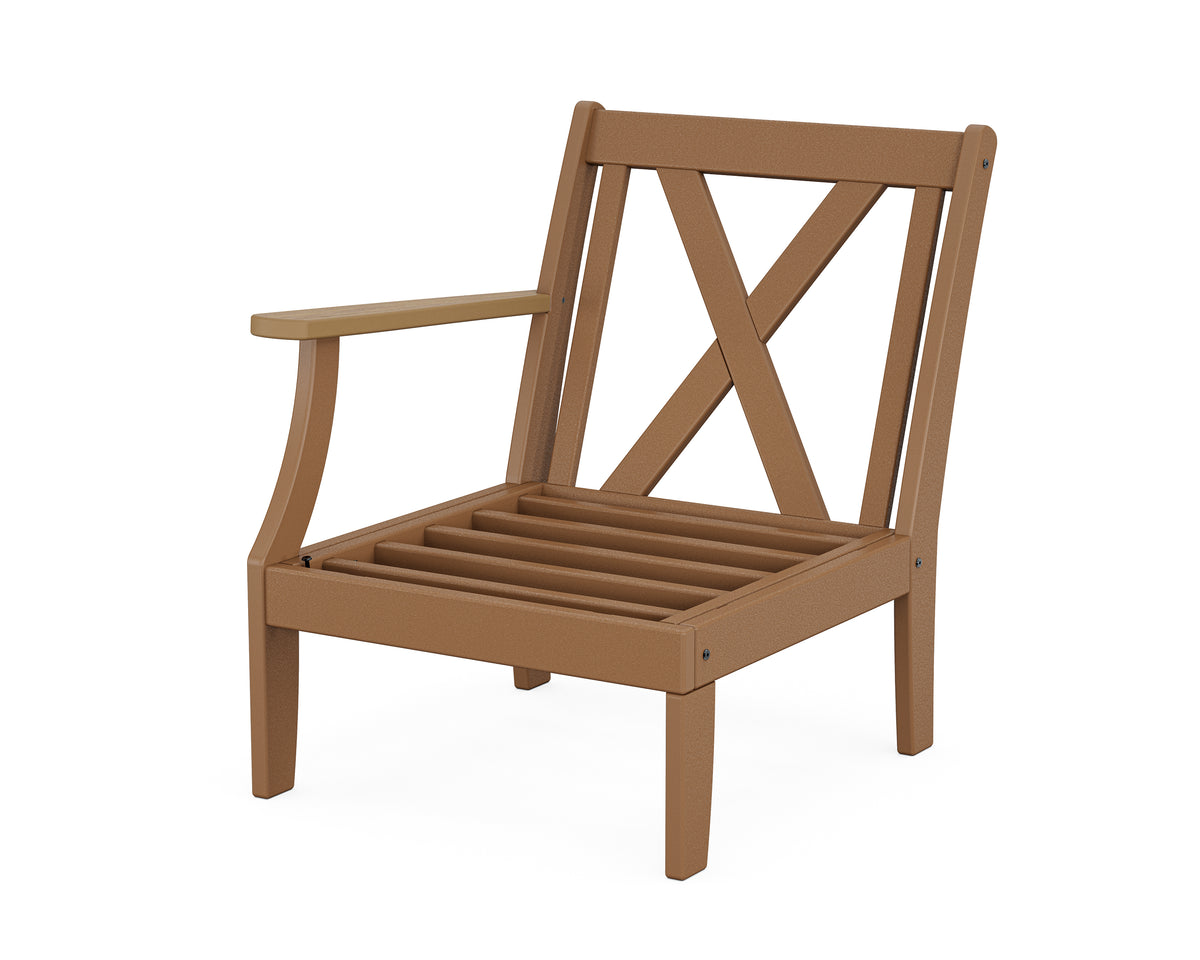 POLYWOOD Braxton Modular Left Arm Chair Frame in Teak / Natural
