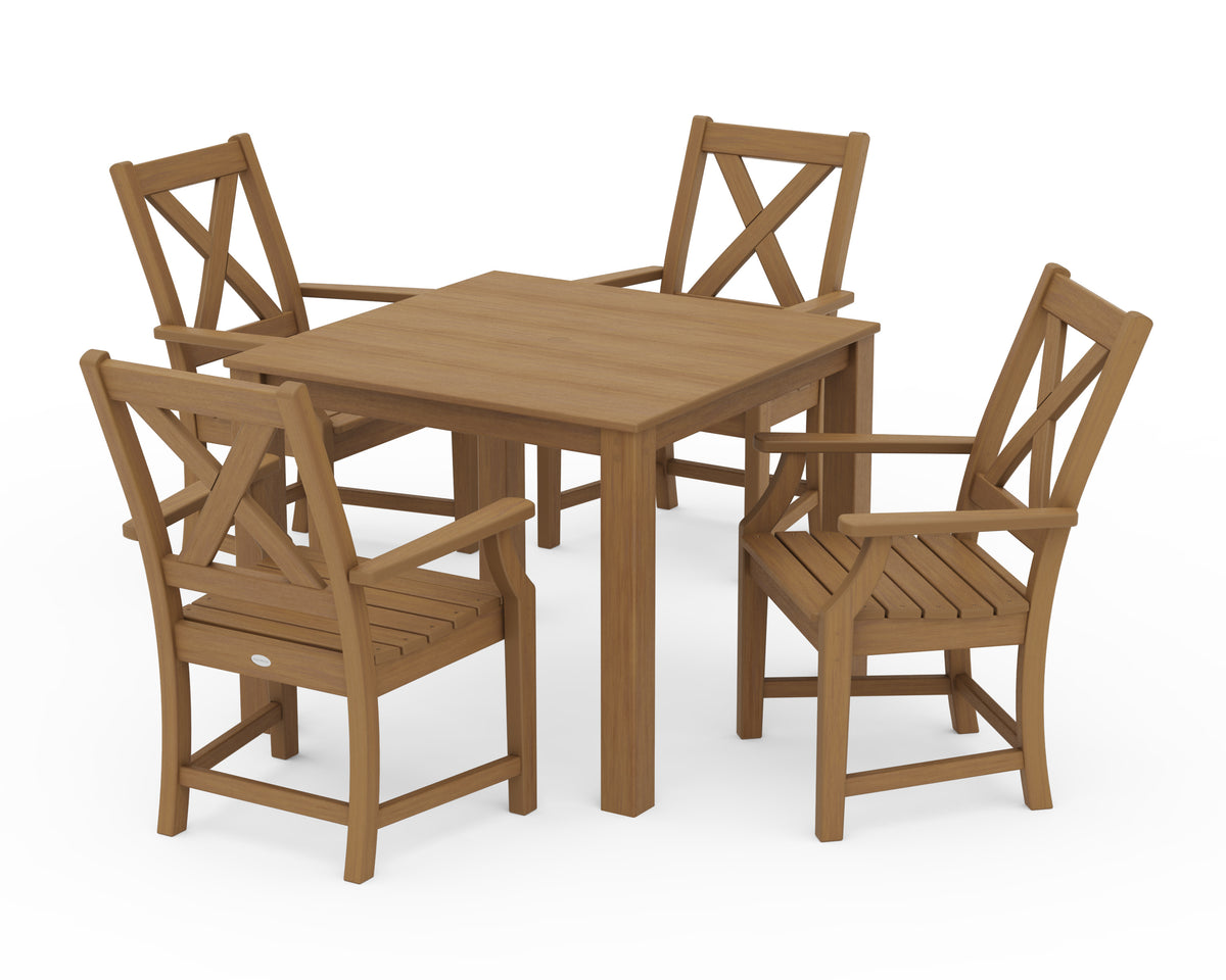 POLYWOOD Braxton 5-Piece Parsons Dining Set in Natural