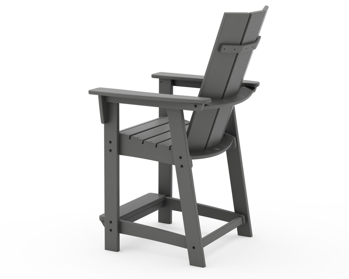 POLYWOOD Modern Curveback Adirondack Counter Chair angle view