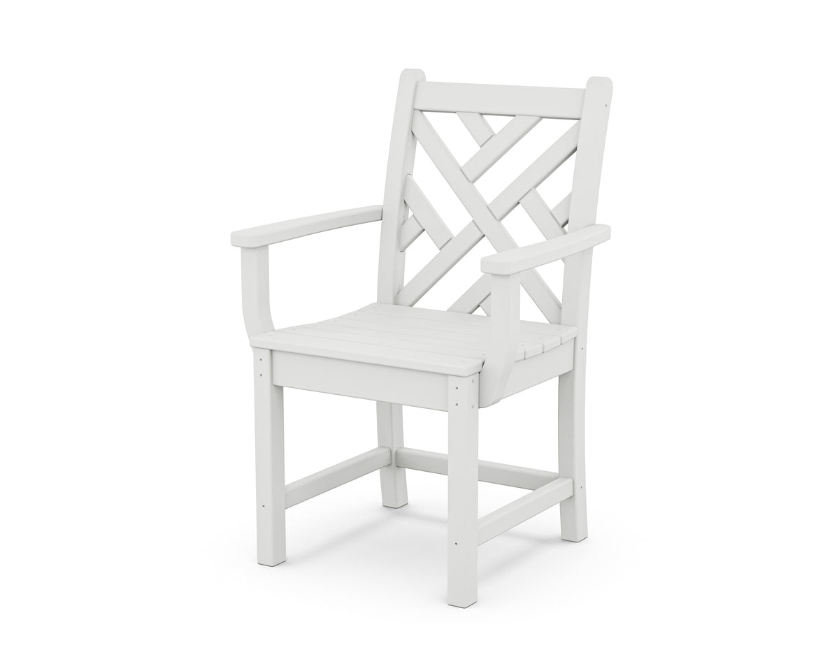 POLYWOOD Chippendale Dining Arm Chair in White