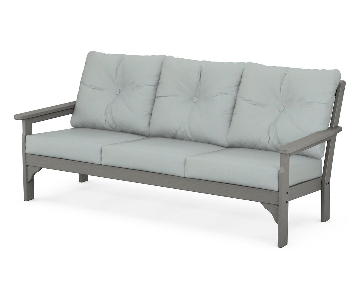 POLYWOOD Vineyard Deep Seating Sofa in Slate Grey / Spa