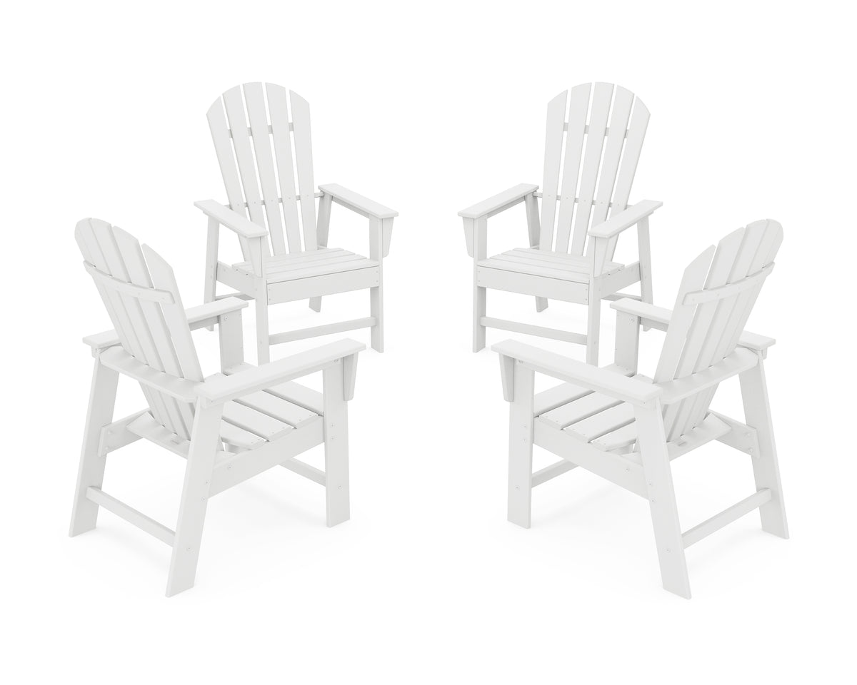 POLYWOOD 4-Piece South Beach Casual Chair Conversation Set in White