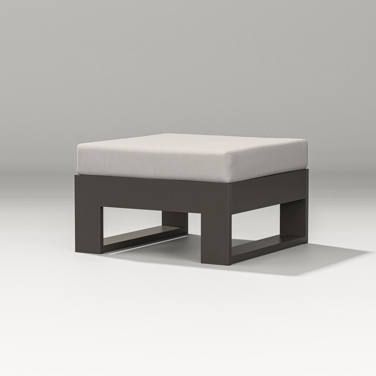 POLYWOOD Latitude Lounge Ottoman in Vintage Coffee / Cast Ash