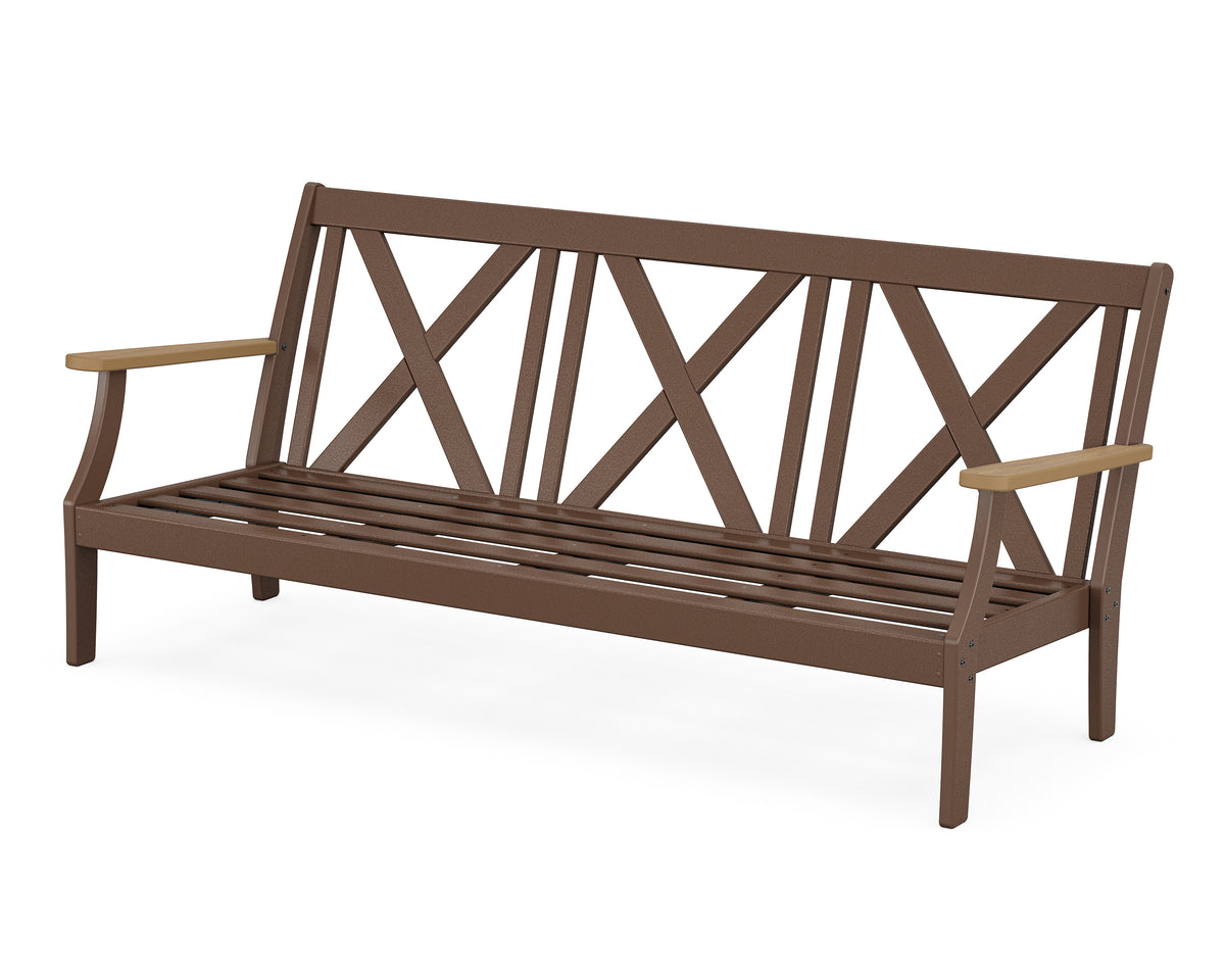 POLYWOOD Braxton Deep Seating Sofa Frame in Mahogany / Natural