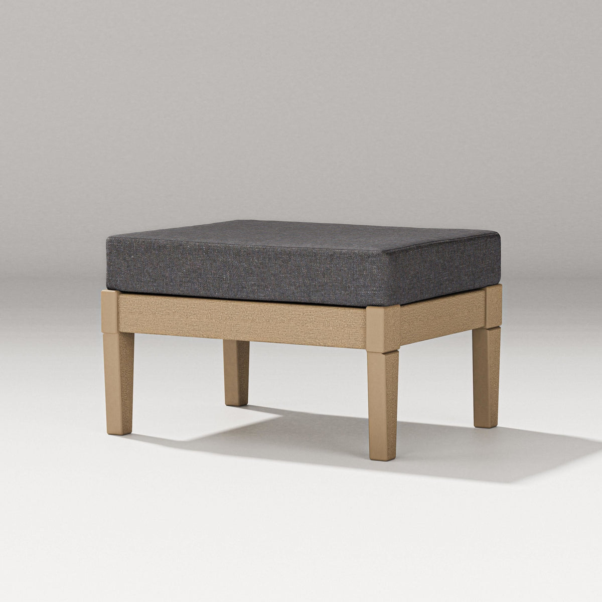 POLYWOOD Estate Lounge Ottoman in Vintage Sahara / Ash Charcoal
