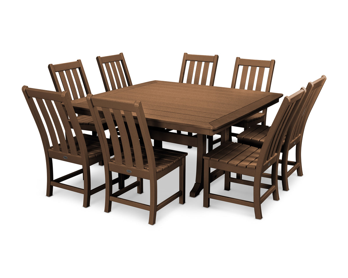 POLYWOOD Vineyard 9-Piece Dining Set in Teak