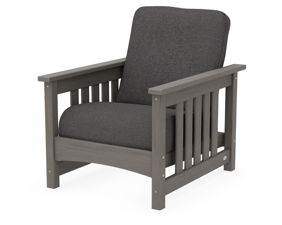 POLYWOOD Club Mission Chair in Driftwood / Ash Charcoal