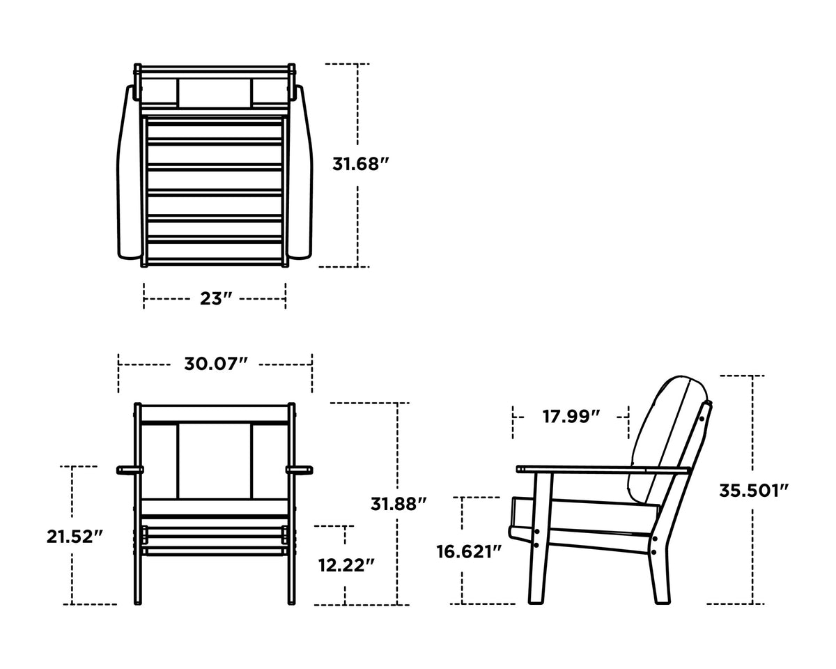 POLYWOOD Prairie Deep Seating Chair dimensions