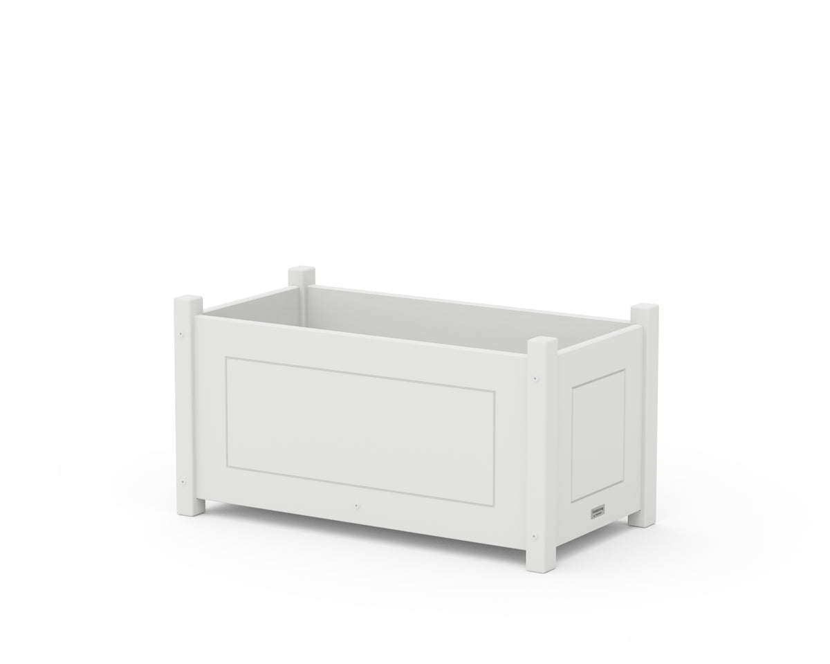 POLYWOOD Country Living Rectangle Double Planter Box in White