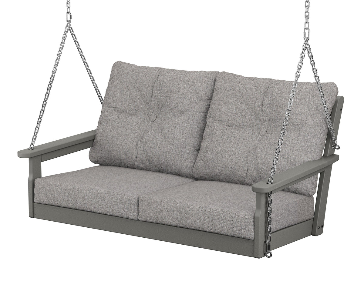 POLYWOOD Vineyard Deep Seating Swing in Slate Grey / Grey Mist