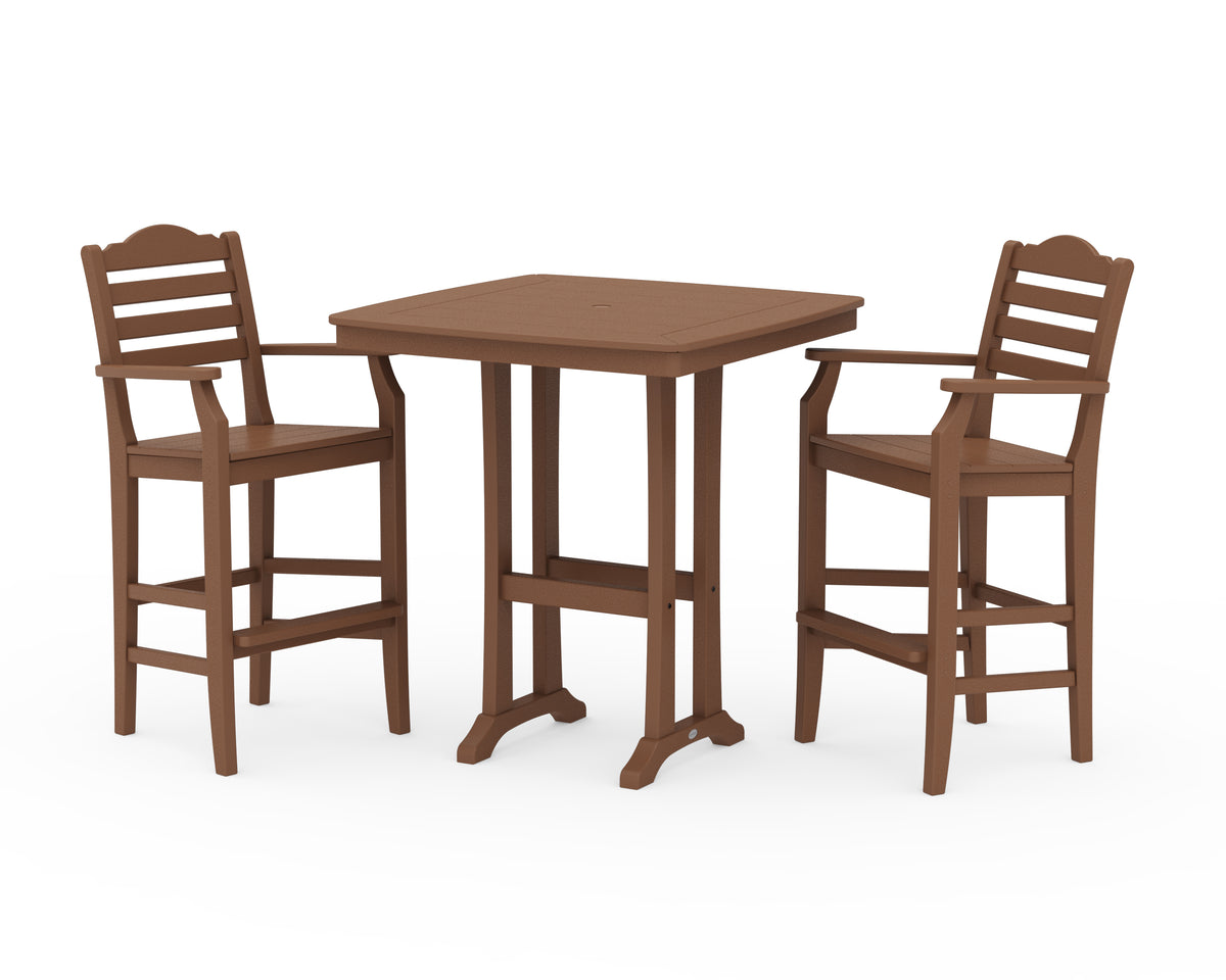 POLYWOOD Savannah 3-Piece Bar Set in Teak