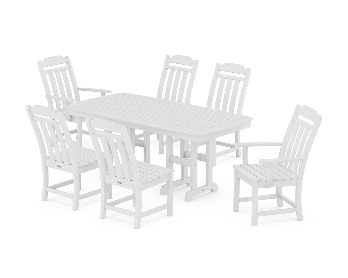 POLYWOOD Cottage 7-Piece Dining Set in White