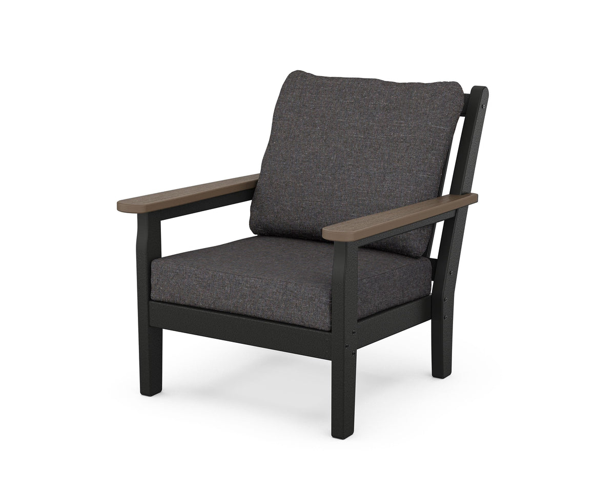 POLYWOOD Chippendale Deep Seating Chair in Black / Kona / Ash Charcoal