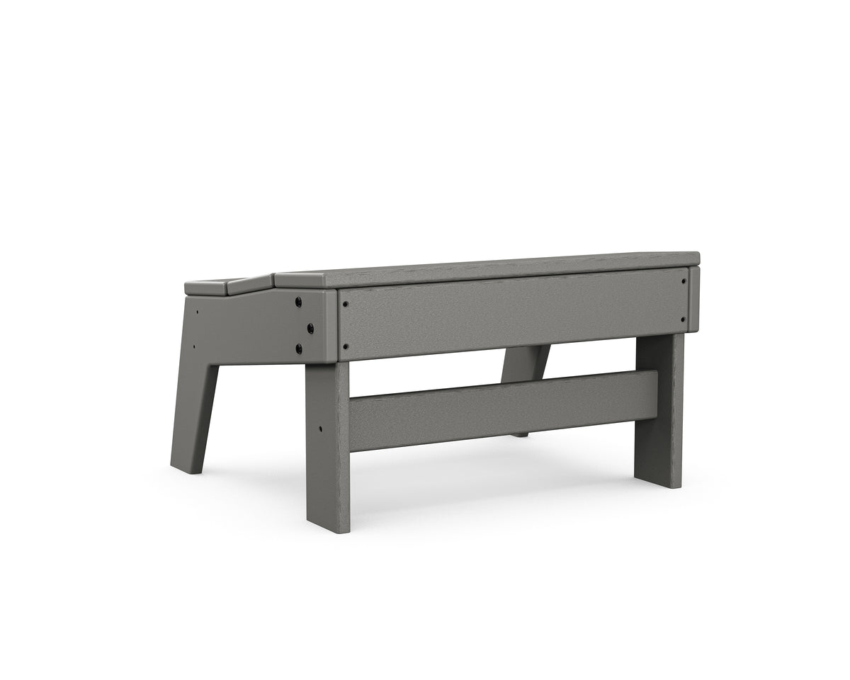 Angled view of the POLYWOOD Modern Studio Oversized Ottoman in Slate Grey