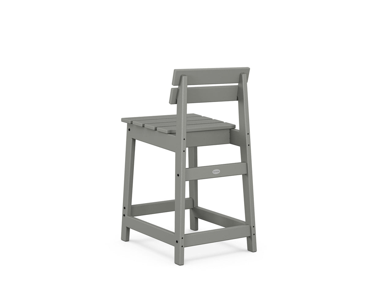 POLYWOOD Modern Studio Plaza Lowback Counter Chair angle view