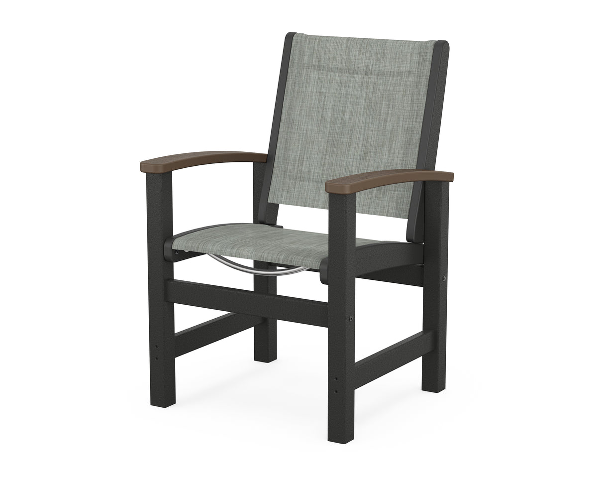 POLYWOOD Coastal Dining Chair in Black / Kona / Birch