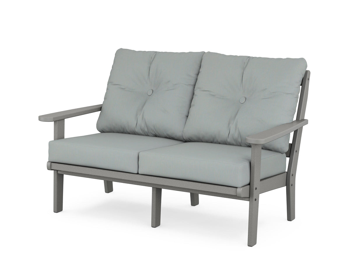 POLYWOOD Mission Deep Seating Loveseat in Slate Grey / Spa