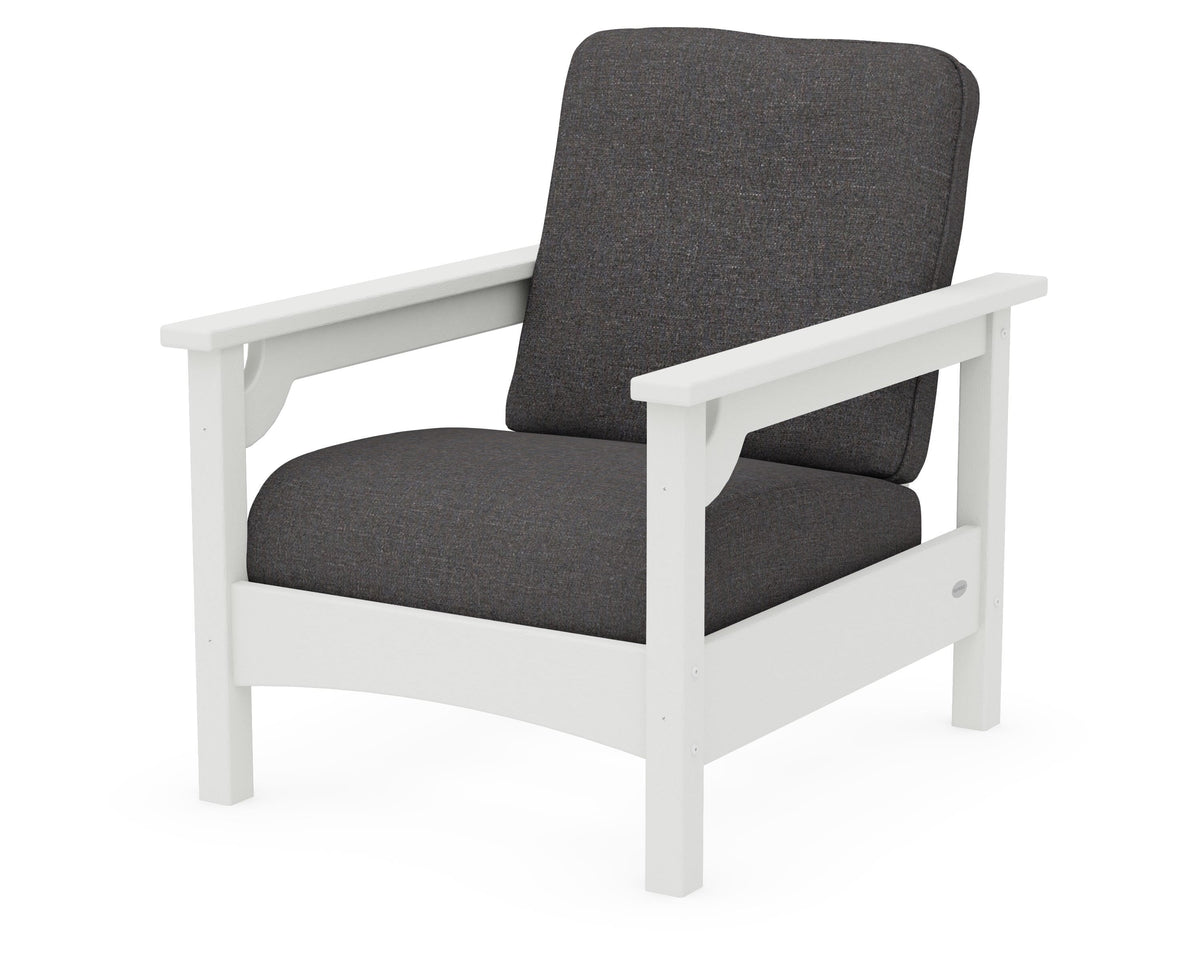 POLYWOOD Club Chair in Vintage White / Ash Charcoal