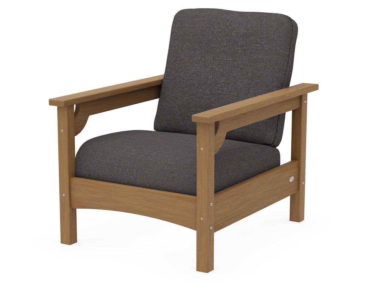 POLYWOOD Club Chair in Natural / Ash Charcoal