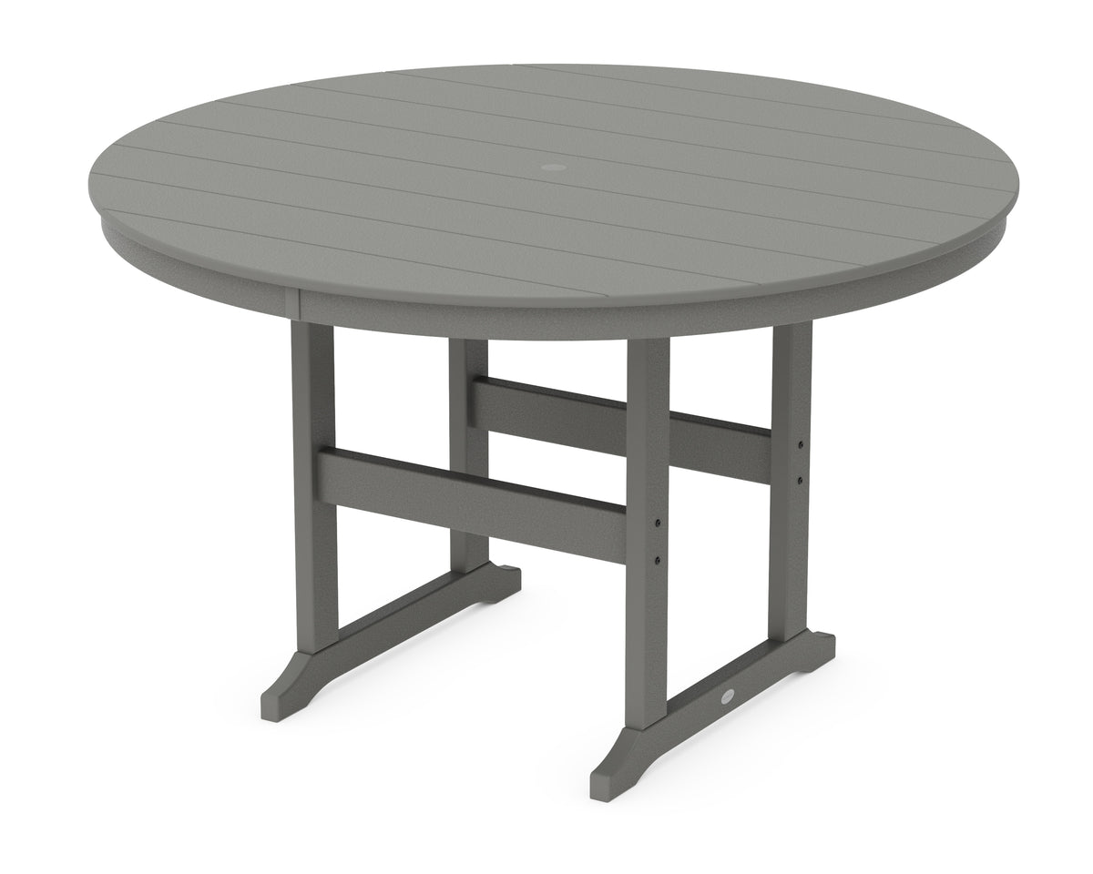 POLYWOOD 60" Round Farmhouse Counter Table in Slate Grey