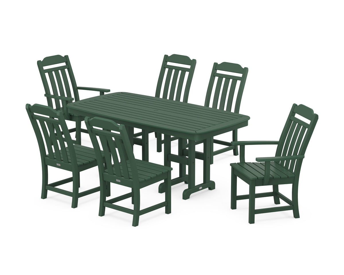 POLYWOOD Cottage 7-Piece Dining Set in Green