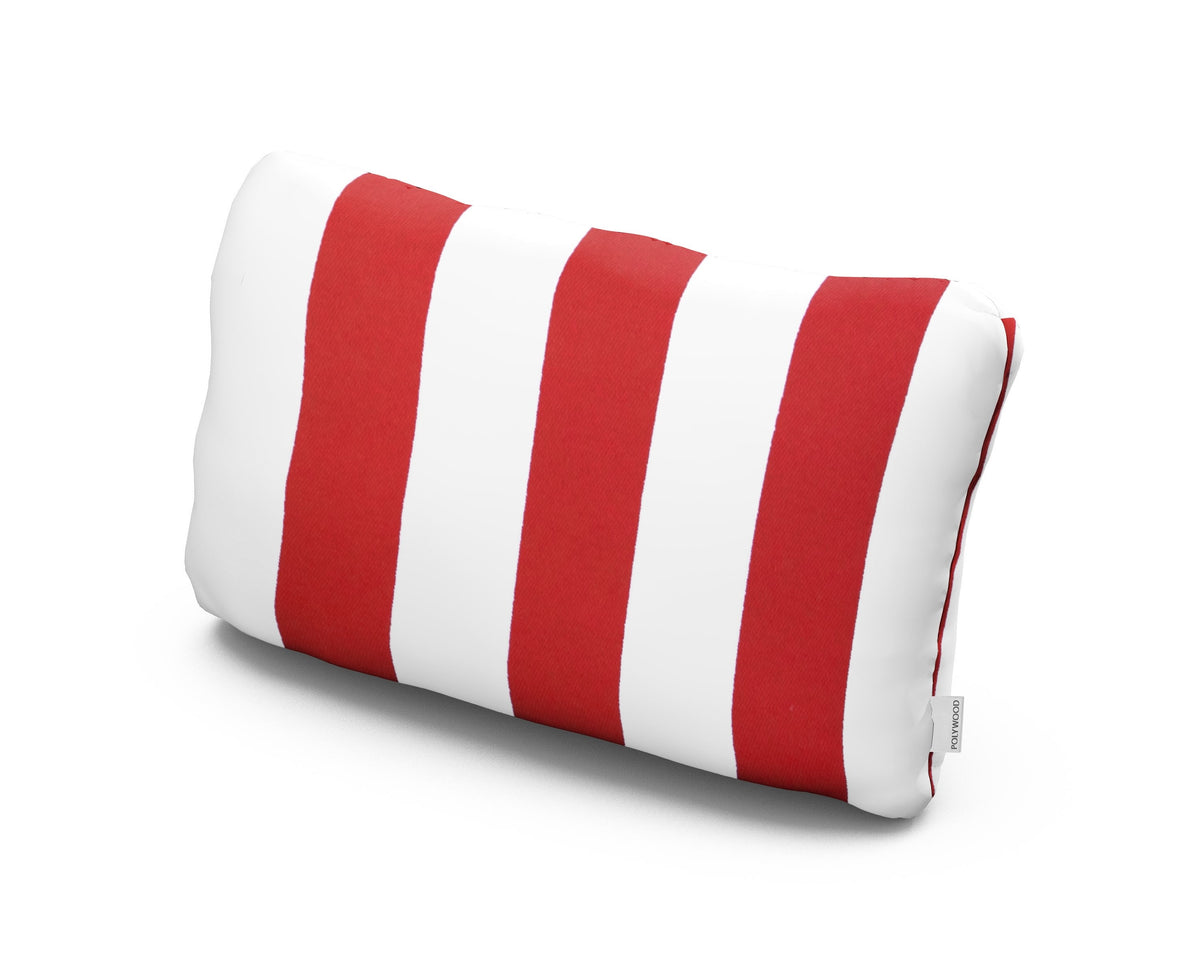 POLYWOOD Outdoor Lumbar Pillow in Cabana Stripe Crimson