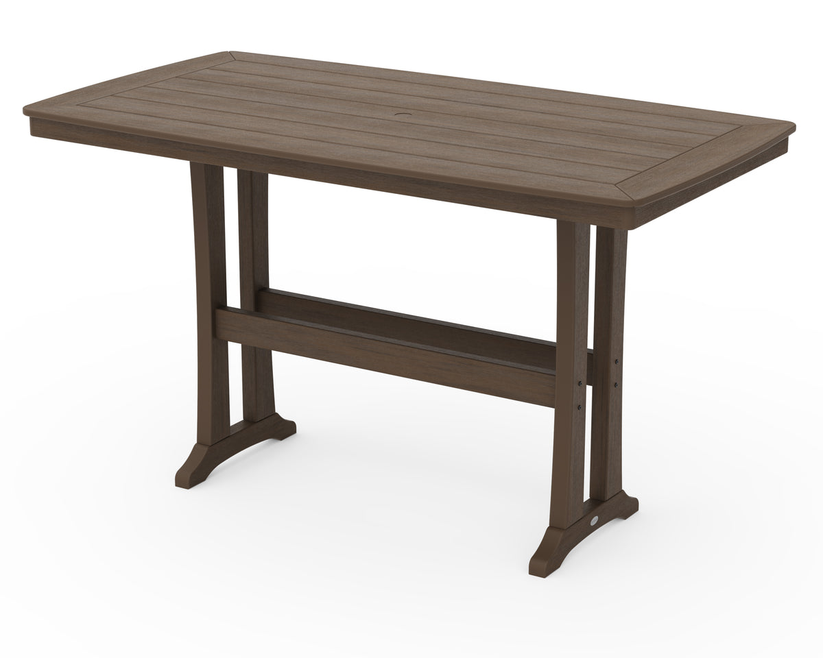 POLYWOOD Nautical Trestle 38" x 73" Bar Table in Kona