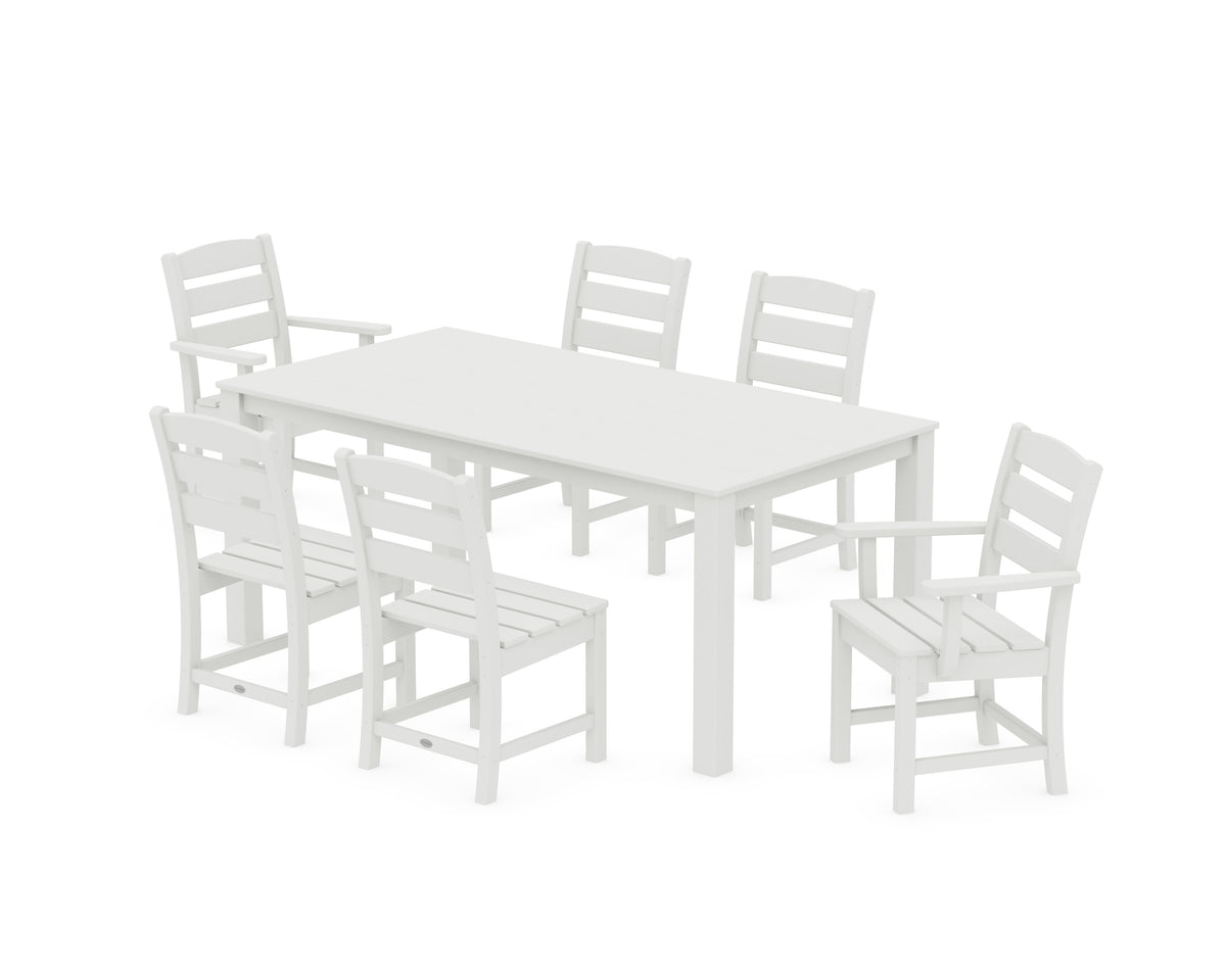 POLYWOOD Lakeside 7-Piece Parsons Dining Set in Vintage White