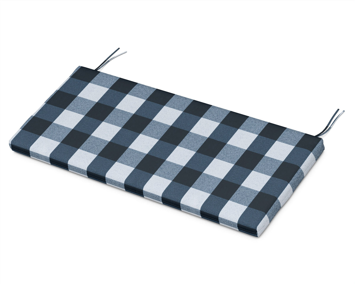 POLYWOOD 48" Bench Seat Cushion in Buffalo Plaid Marine Indigo