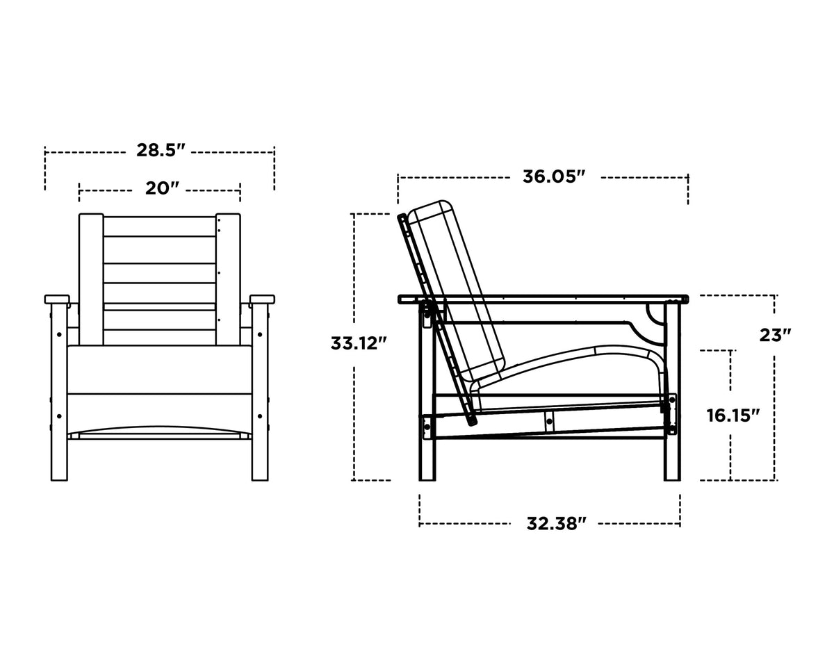 POLYWOOD Club Chair dimensions