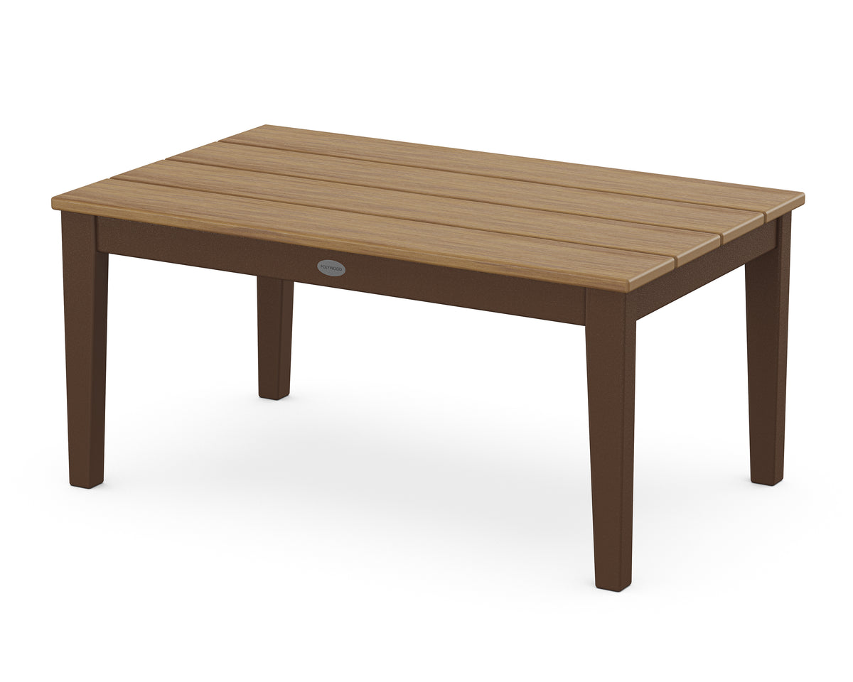 POLYWOOD Newport 22" x 36" Coffee Table in Mahogany / Natural