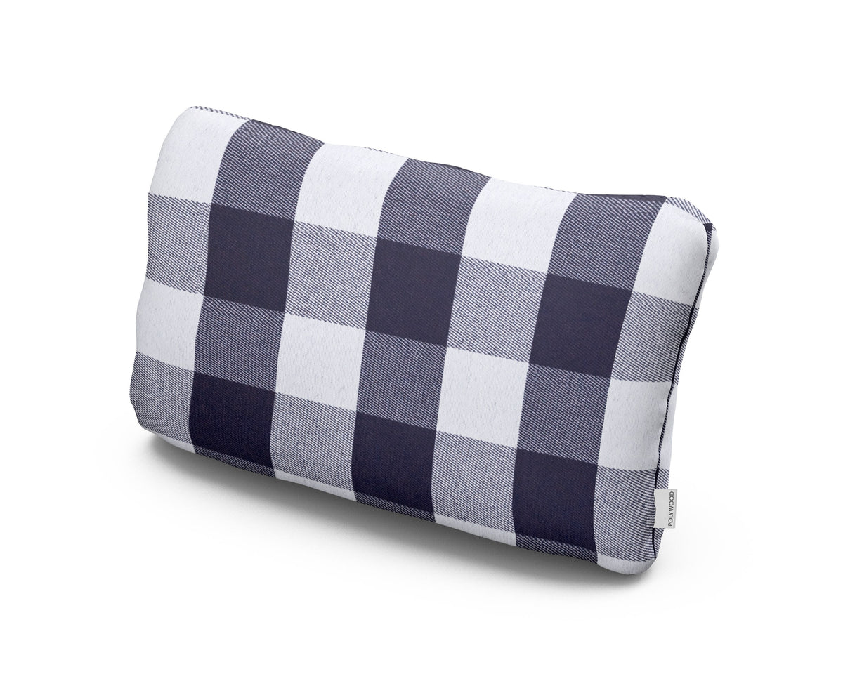 POLYWOOD Outdoor Lumbar Pillow in Buffalo Plaid Navy