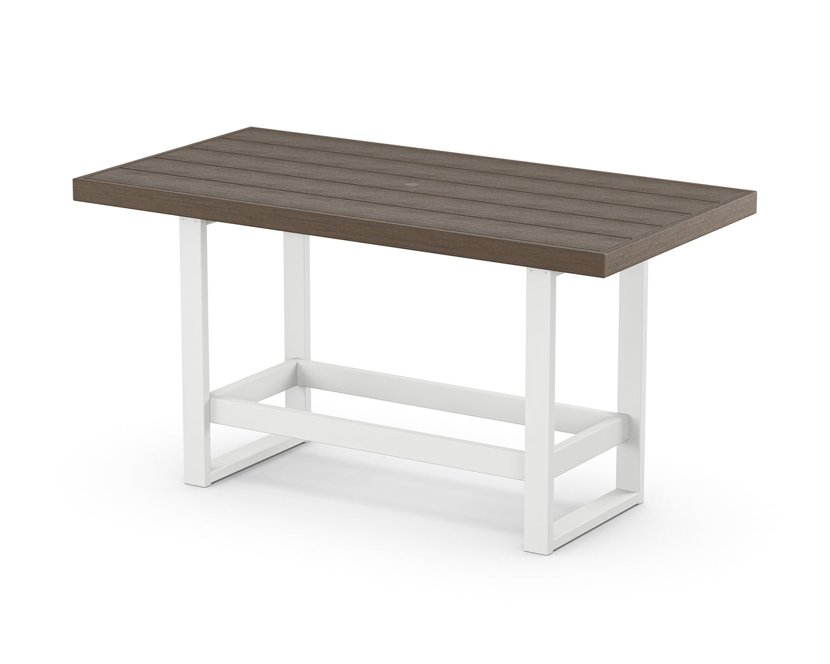 POLYWOOD EDGE 40" x 78" Bar Table in White / Kona