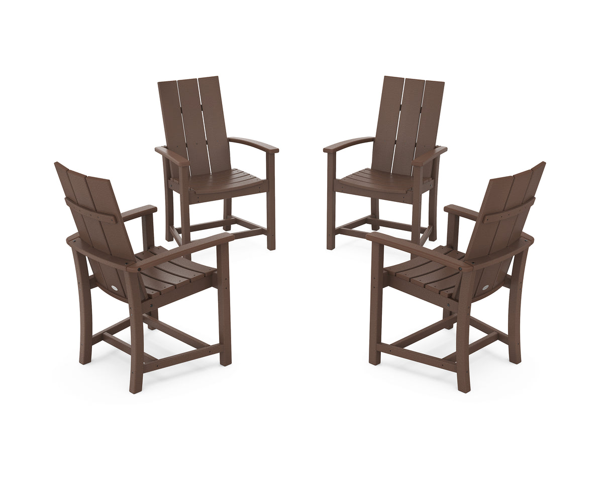 POLYWOOD Modern 4-Piece Upright Adirondack Conversation Set in Mahogany