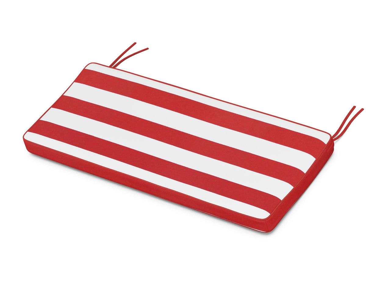 POLYWOOD Chinoiserie 48" Bench Seat Cushion in Cabana Stripe Crimson