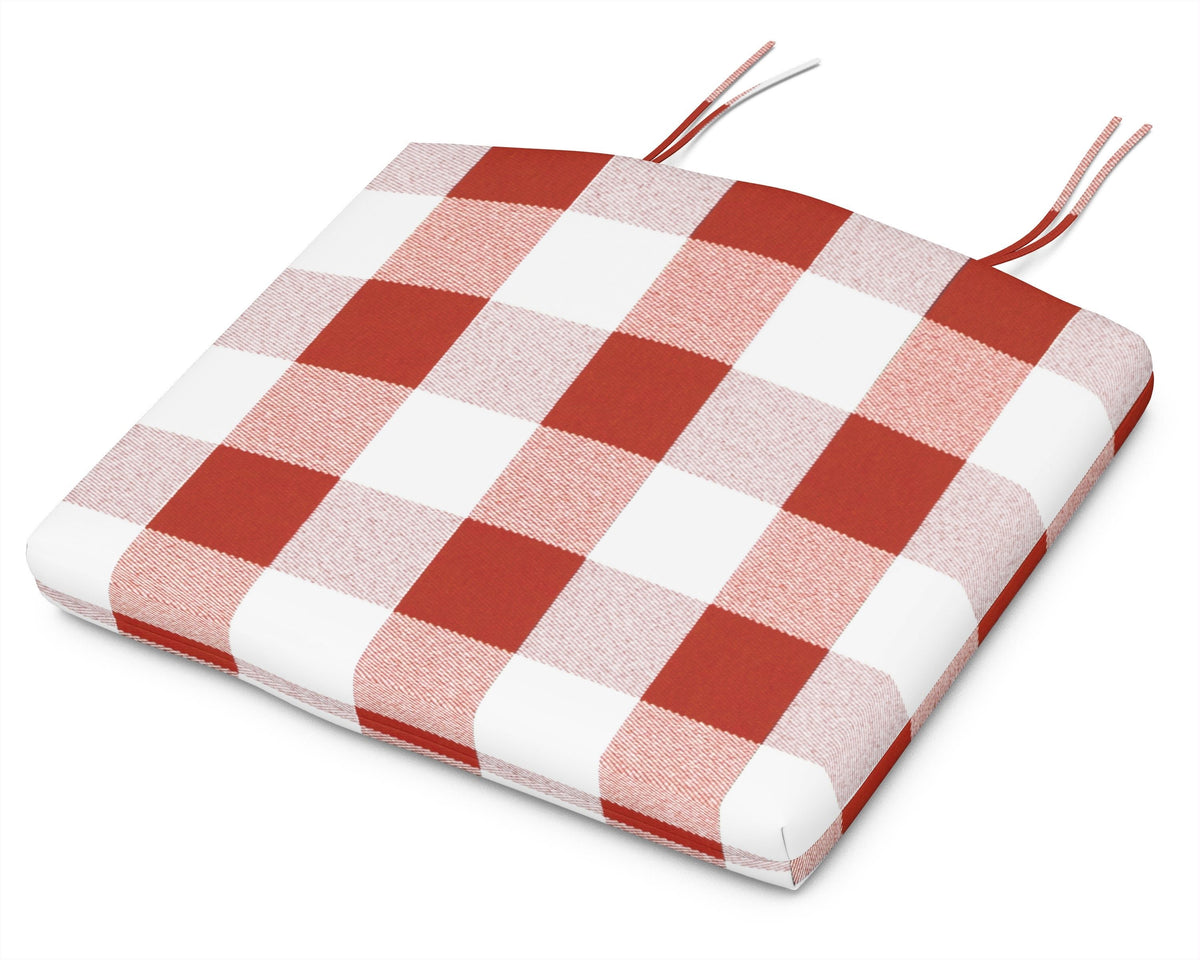 POLYWOOD Standard Seat Cushion 18"D x 22"W x 2.5"H in Buffalo Plaid Crimson