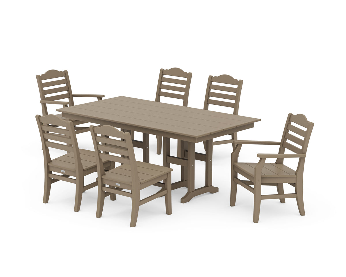 POLYWOOD Savannah 7-Piece Farmhouse Dining Set in Vintage Sahara