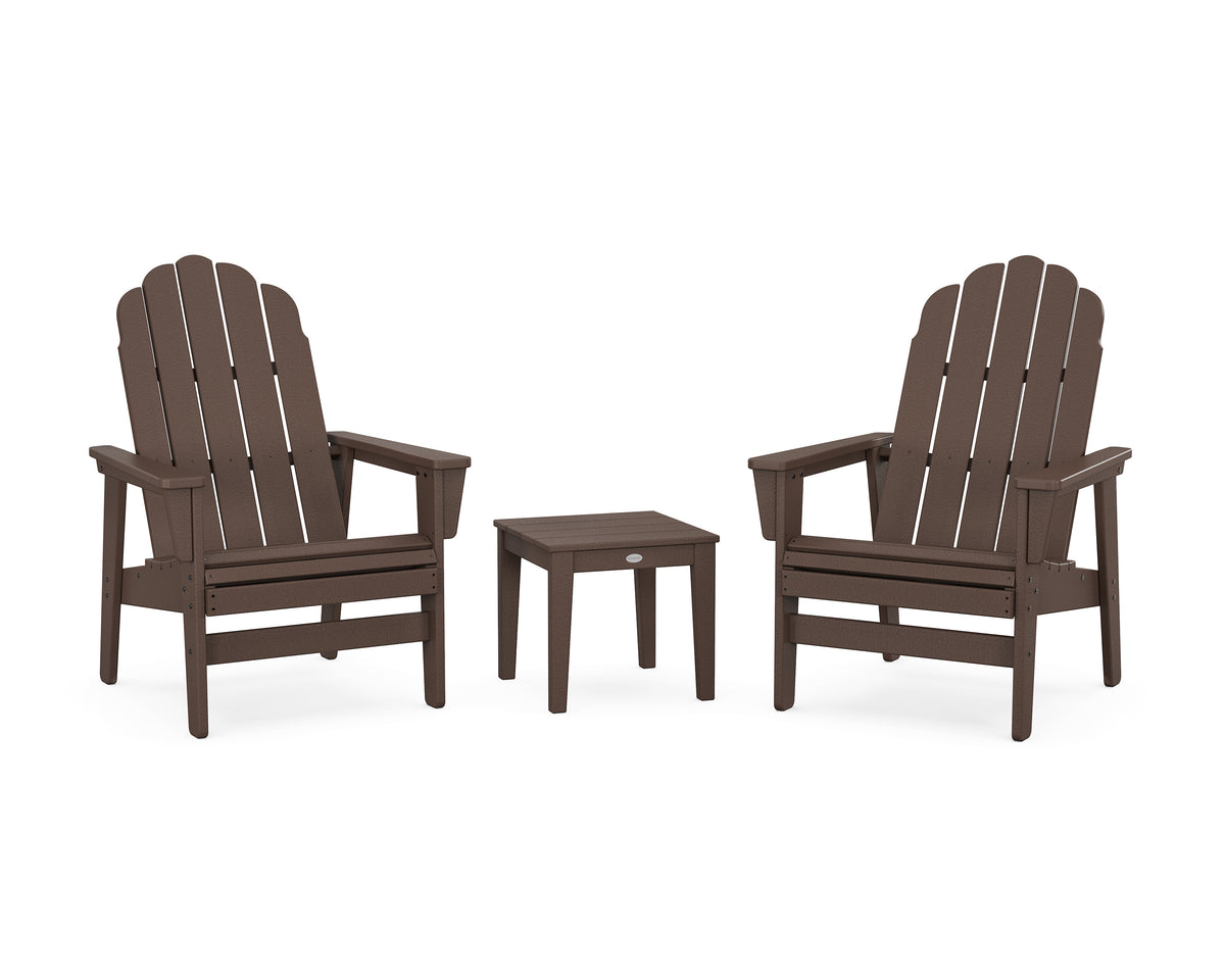 POLYWOOD 3-Piece Vineyard Grand Upright Adirondack Set in Mahogany