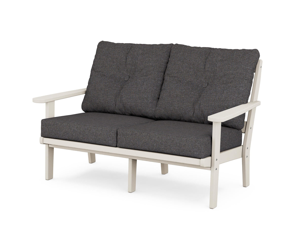 POLYWOOD Mission Deep Seating Loveseat in Sand / Ash Charcoal