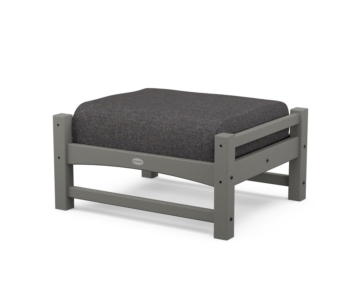 POLYWOOD Club Ottoman in Slate Grey / Ash Charcoal
